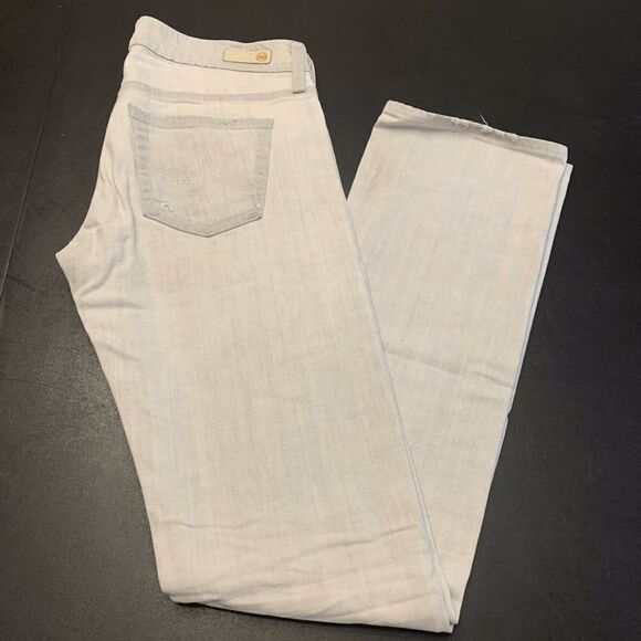 AG Adriano Goldschmied Women's Distressed Tomboy Boyfriend Fit Jeans Gray Sz 27R - Picture 1 of 13